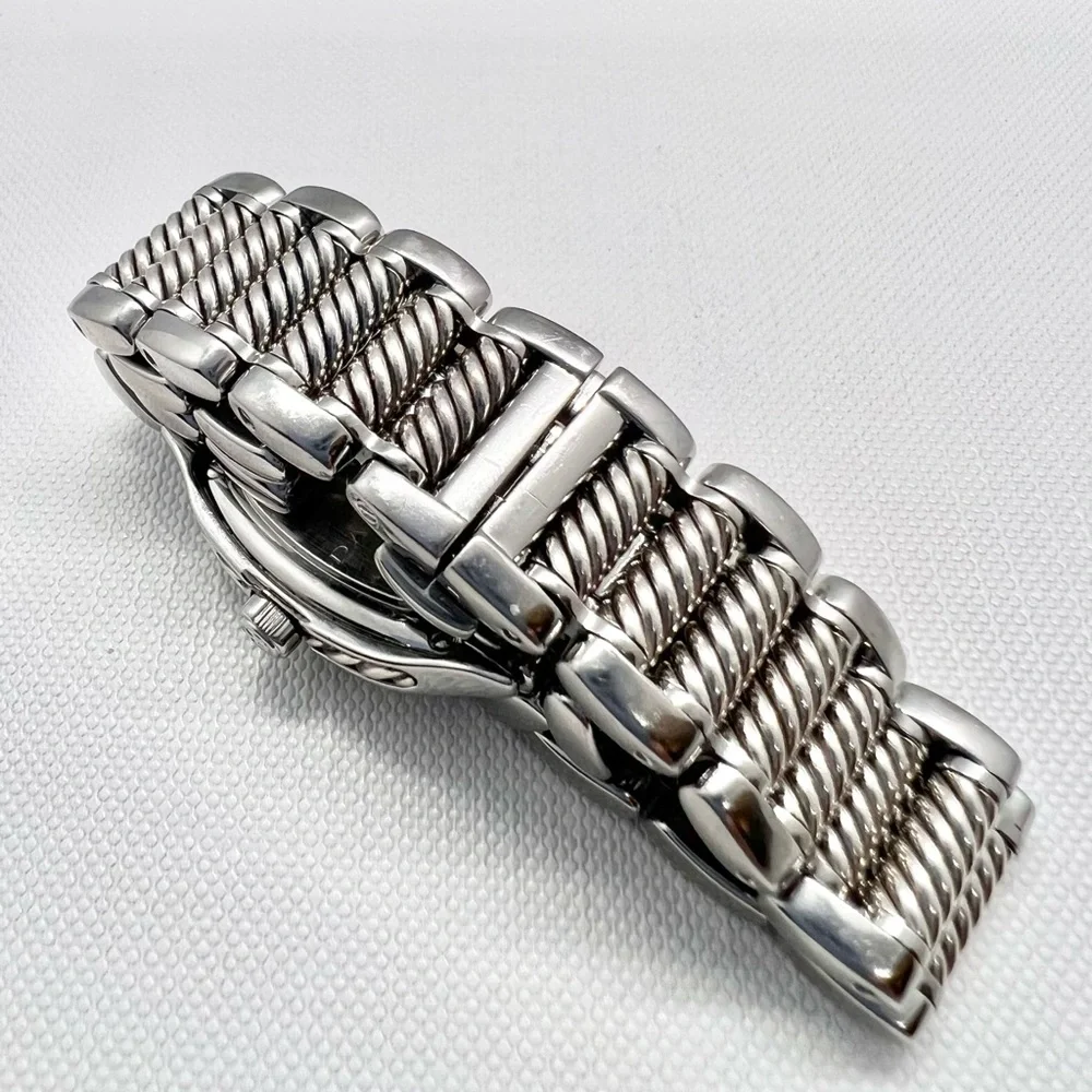 David Yurman Thoroughbred Diamond Sterling Silver & Stainless Steel Watch - Picture 3 of 9